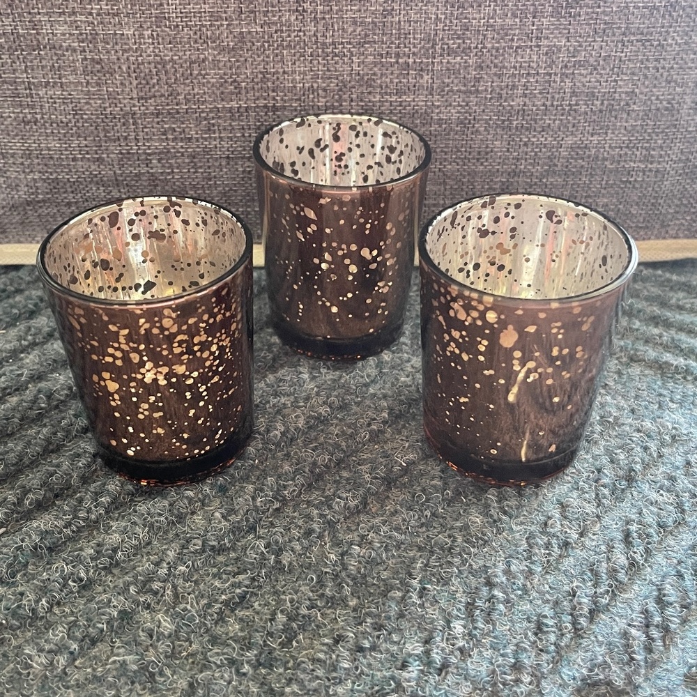 [Set of 3] Mini Mercury Glass Votives from Bridge Nine Candles